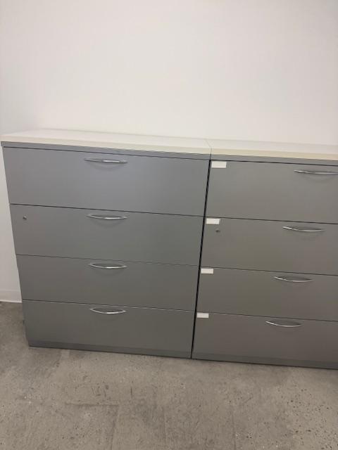 42" GREY 4 DRAWER FILE W/TOP