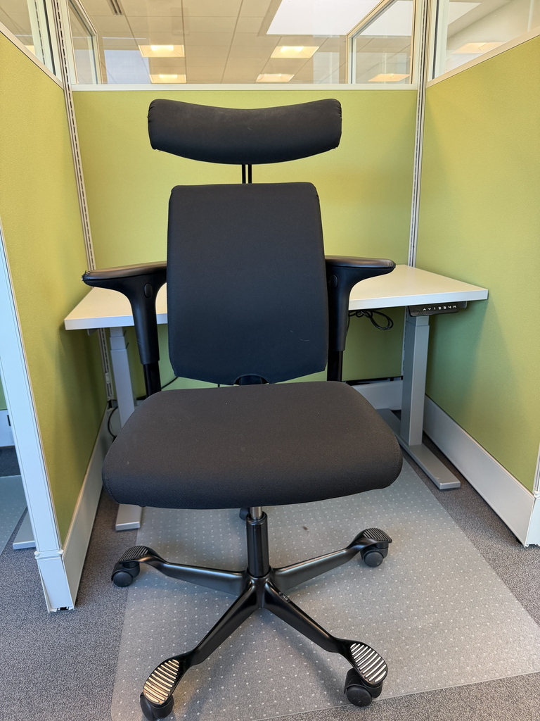 All Black Upholstered Task Chair w/ headrest