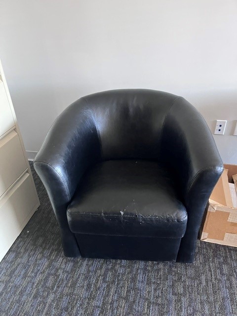 Black faux leather chair
