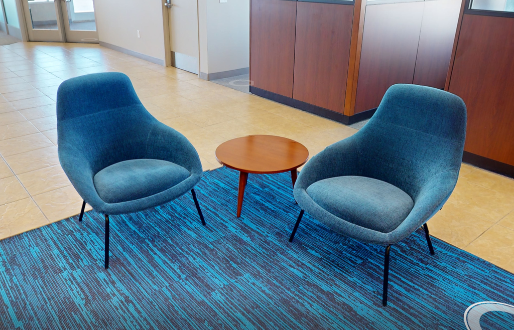 Blue lounge chair