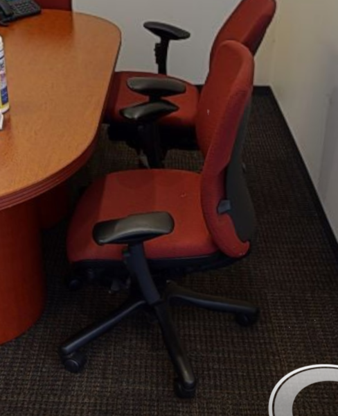 Red task chair w/arms