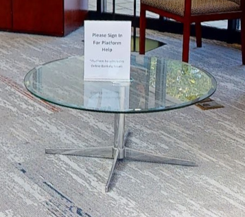 Glass round coffee table