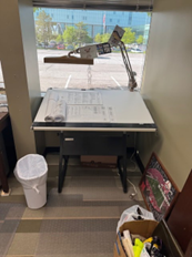 BLACK AND WHITE DRAFTING TABLE