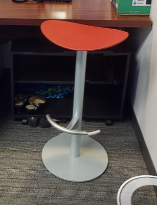 Orange adjustable stool