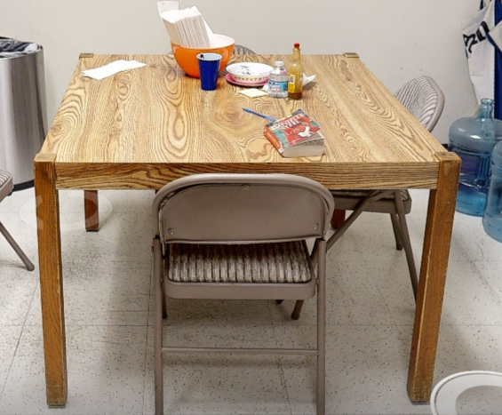 Square wood table