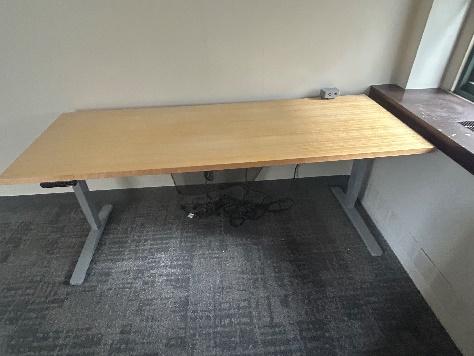 28" x 75" Adjustable oak table desk