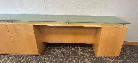 22" x 31" x 7' Glass top credenza
