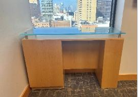 22" x 31" x 4' Glass top credenza