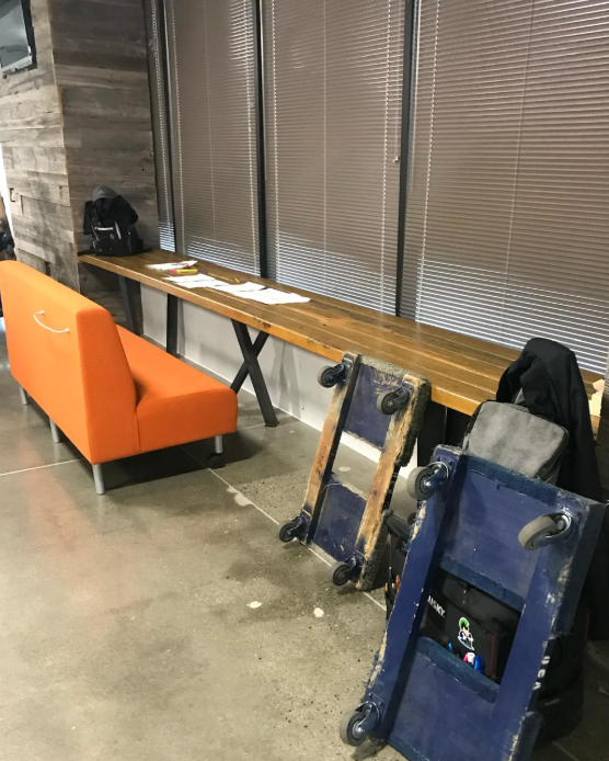 Long Wood Work Table (17’x 2’)