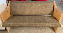 Brown upholstered bench