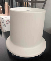 Plastic grey stool on casters
