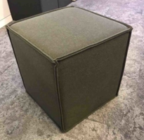 Grey cube ottoman