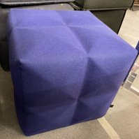 Royal blue cube ottoman