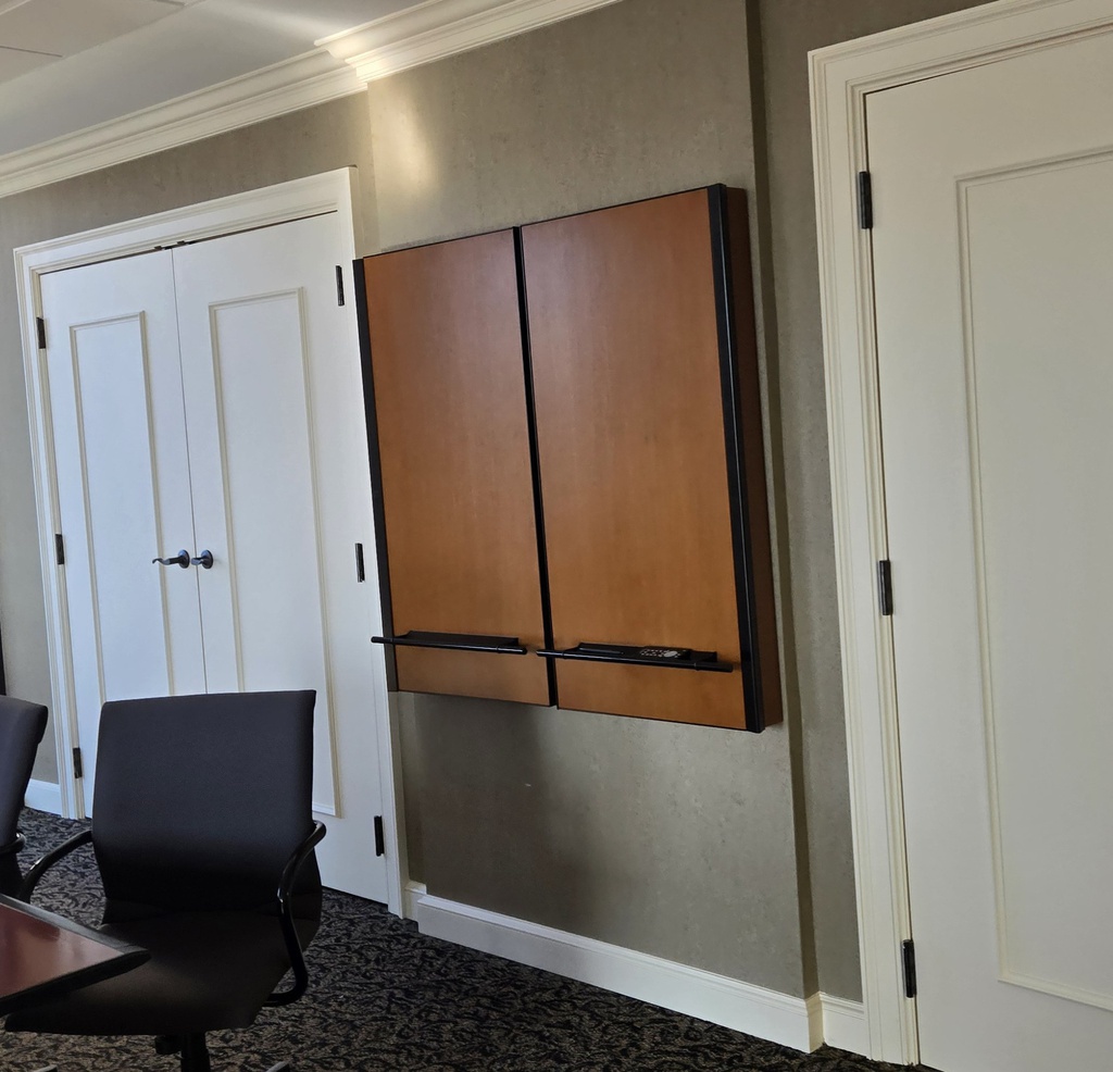 Dry erase board – wall mounted with doors