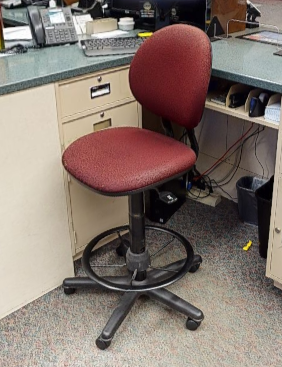 Red teller task chair no arms
