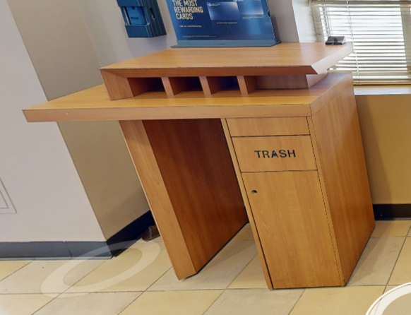 Small cheque desk