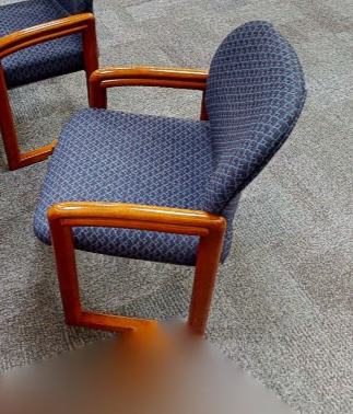 Checkered guest chair, wood