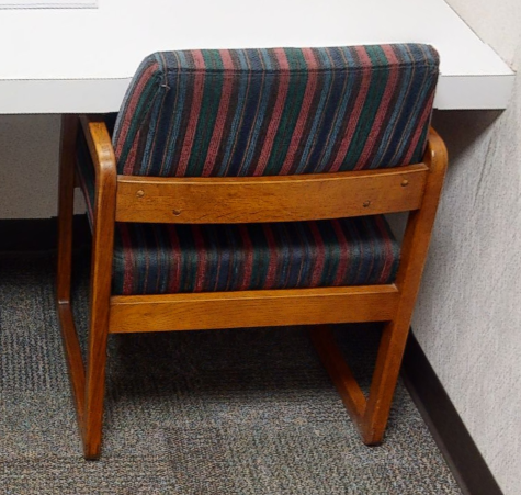 Striped guest chair, wood