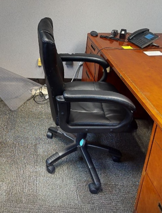 Black executive task chair with arms