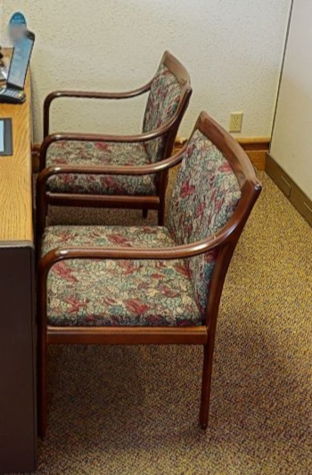 Floral guest chair wood