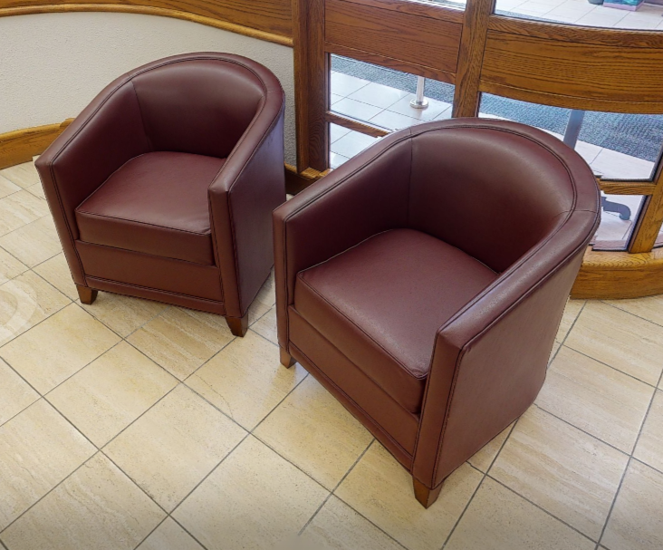 Red lounge chair