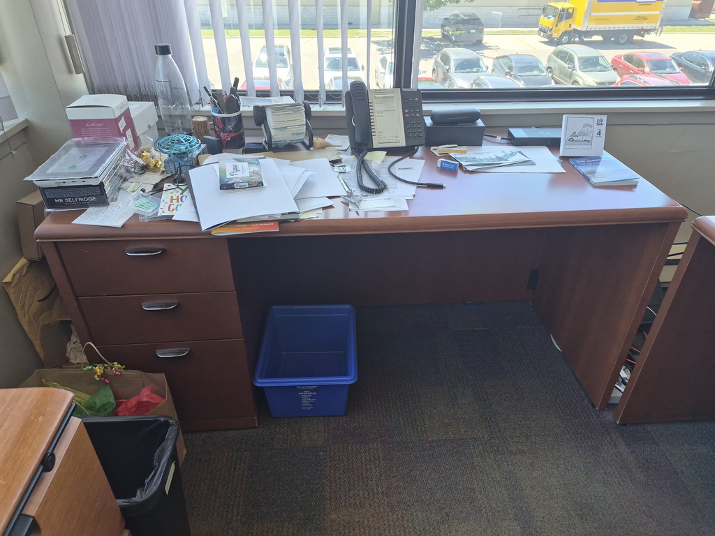 Left Handed Desk with ped