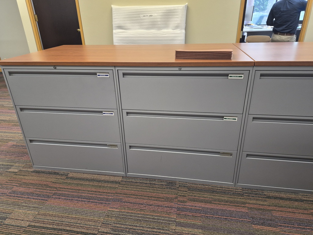 3 drawer with wood top