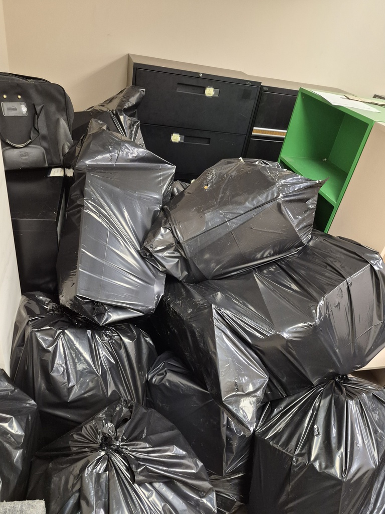 Bags of empty binders