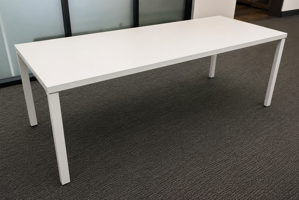 White Table with stationary legs (representative photo)