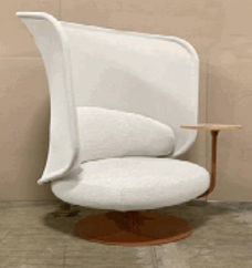 Libelle Lounge, Privacy Screen, Return Swivel, Disc Base, Tablet, 37.5Wx35Dx56H