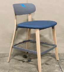 Zones Side Stool, 4-Wood Legs, No Arms, Plastic Back, Bar Height