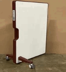 Mobile Markerboard, Magnetic Glass Front-Back, Left Handle Position, 42Wx66H