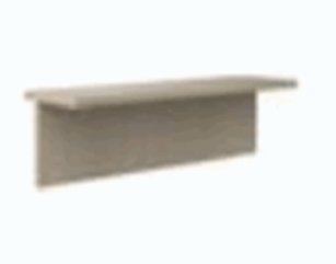 Byward Return, Wall Mounted, 14"d x 36"w, Inset Lower Box, Center Surface Grommet