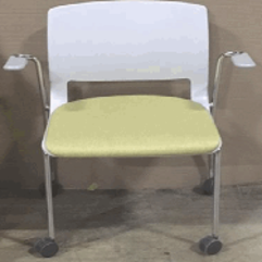 Variable Stacking Guest Chair, Four-Leg w/Cstrs, Soft, Integrated Arms w/Caps, Sngl Uph, Seat Only
