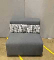 Borough Single Seat, Straight Back, Lumbar Pillow, Upholstered Base