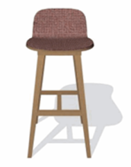 Kuskoa Upholstered Stool, Barstool, Upholstered Interior Seat &amp; Back