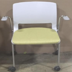 Variable Stacking Guest Chair, Four-Leg w/Cstrs, Soft, Integrated Arms w/Caps, Sngl Uph, Seat Only