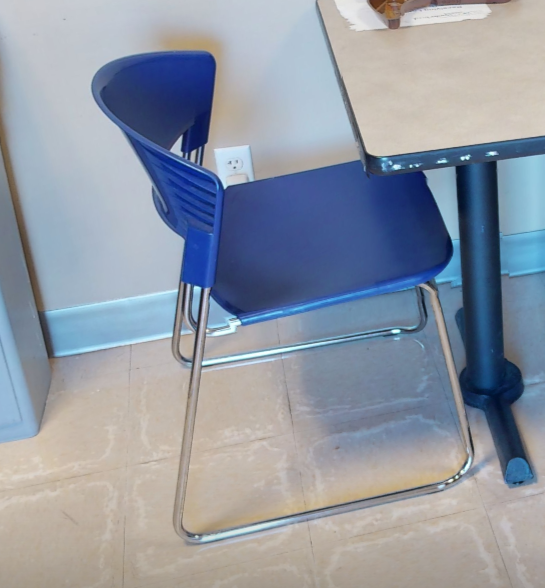 Blue cafe chair
