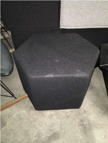 HEX-SHAPE FABRIC OTTOMAN