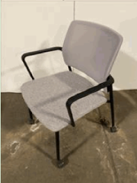 Around Guest Chair Upholstered Mesh Back (Grey) w/(Black) Base