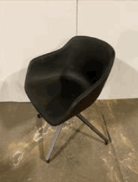 Kuskoa Bi Upholstered Desk Chair (Black) Leather
