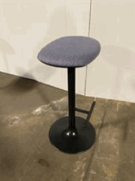 ROUTES STOOL BLACK BASE AND GREY SEAT 