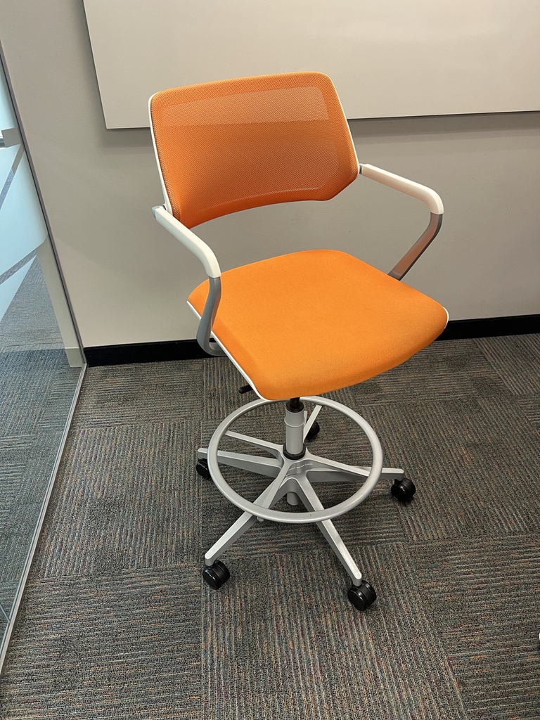 Orange café height stool