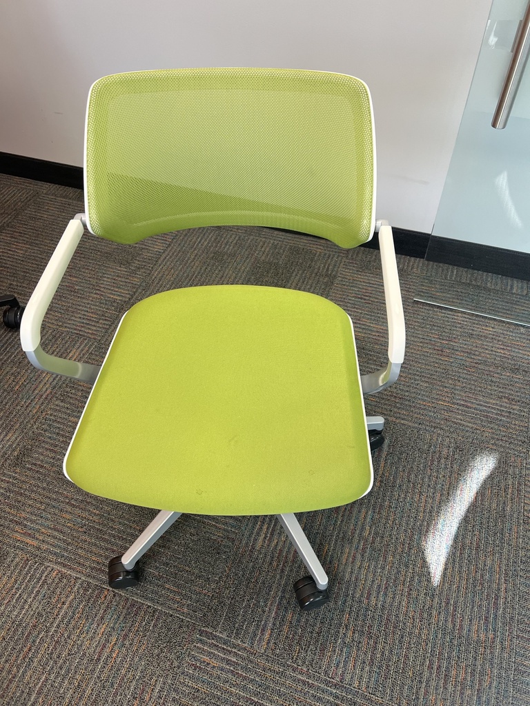 Lime green chair white arms