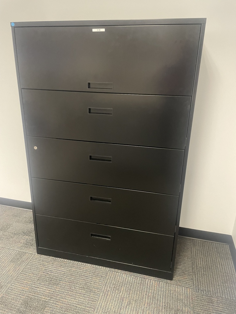 42" Black 5 drawer Lateral