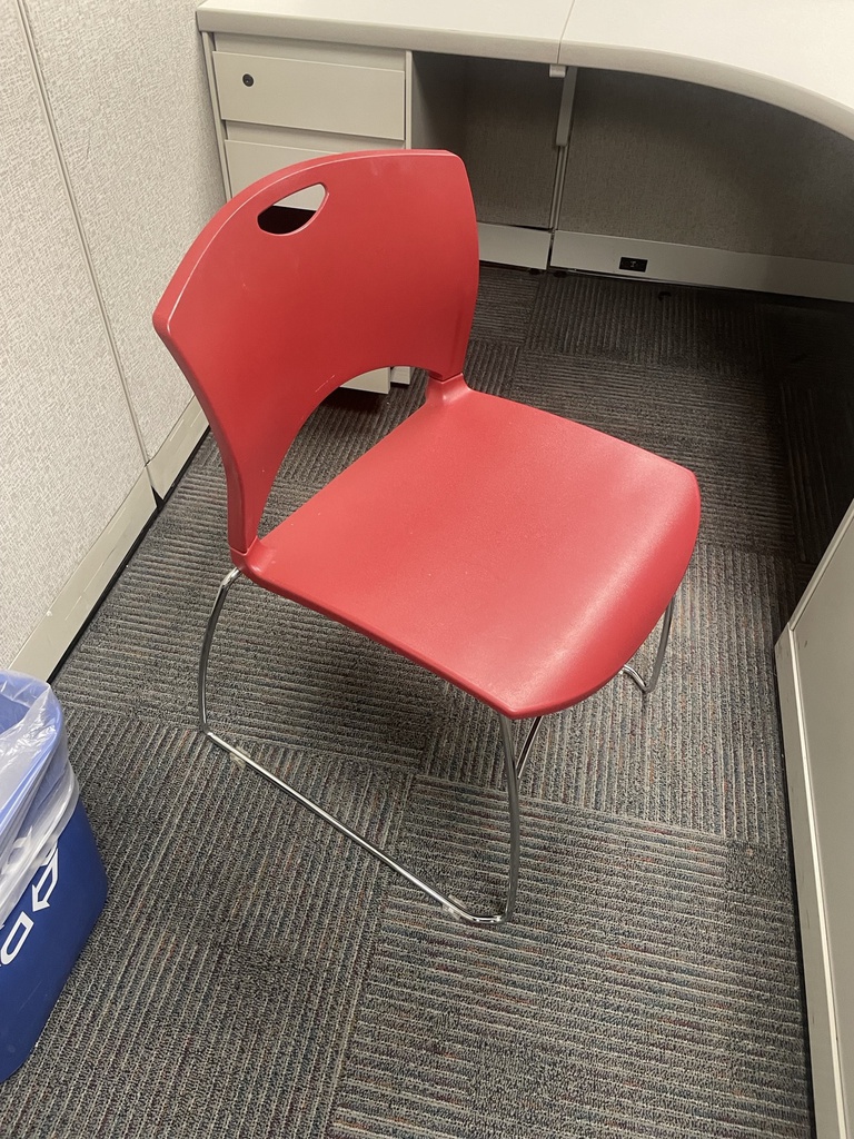 Red stacking chairs
