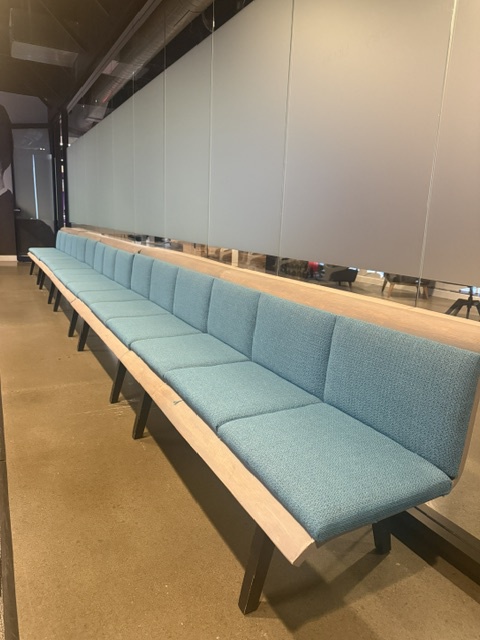Blue bench 5 seats unit of 25 feet each x 2 units