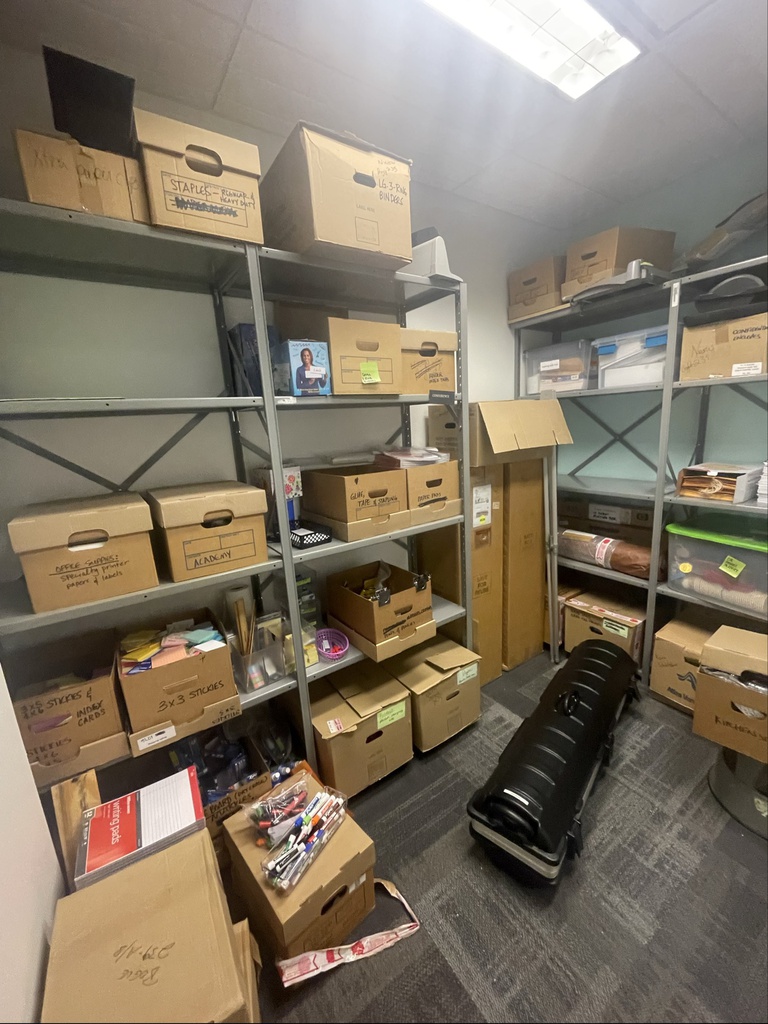 Boxes of Office Supplies (binders, paper, notebooks, notepads, markers, whiteboard erasers)