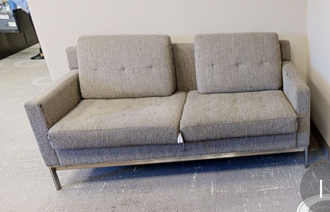 2-seat grey couch