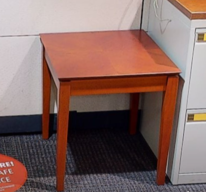 Square wood end table